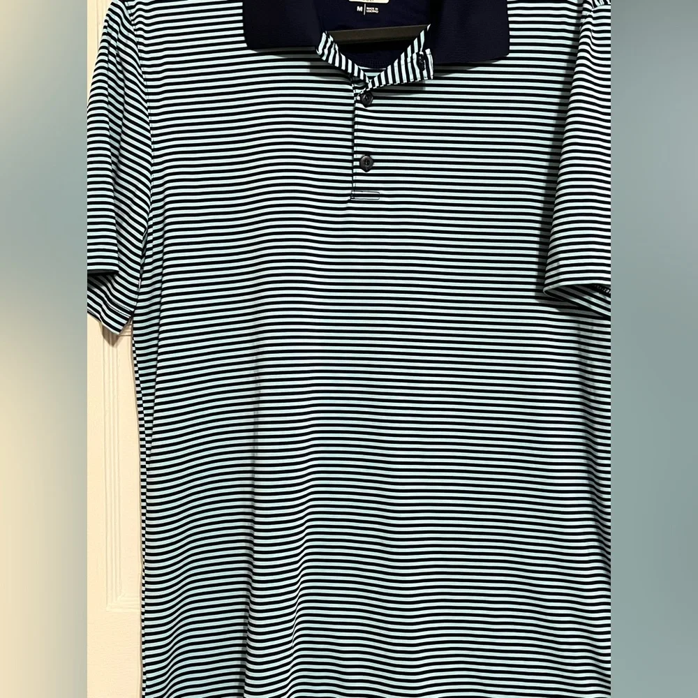 Mens BCG blue striped golf polo. Medium. Excellent used condition - Picture 2 of 4